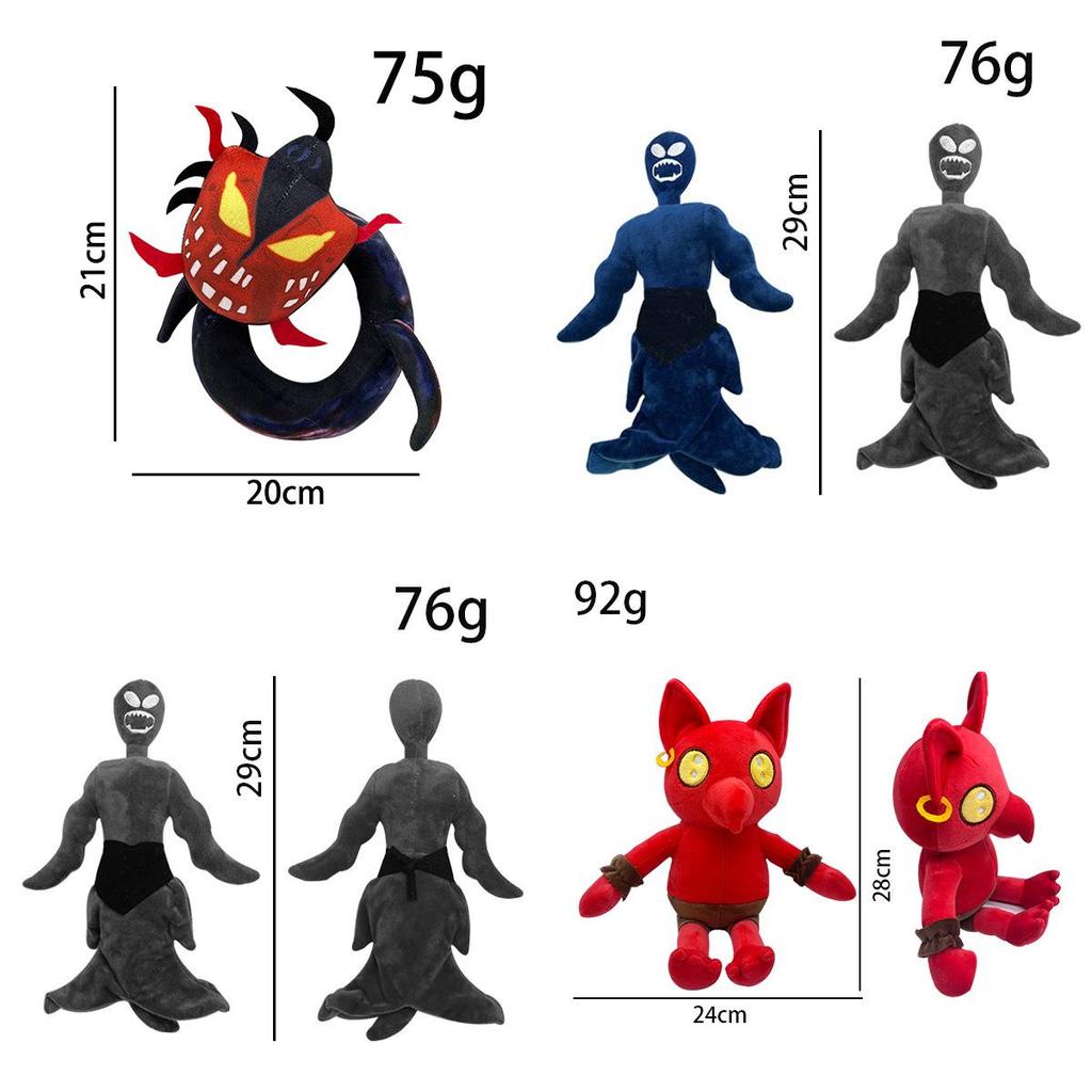Yeni Tasarım Roblox El Goblino Kırmızı Canavar Peluş Oyuncak Küpeli 28cm Yükseklik