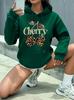 Kapsa s kapucí Mikina Streetwear Leopard Třešňový potisk Dlouhý rukáv Mikina Oblečení Hoody Podzim Zima Mikiny