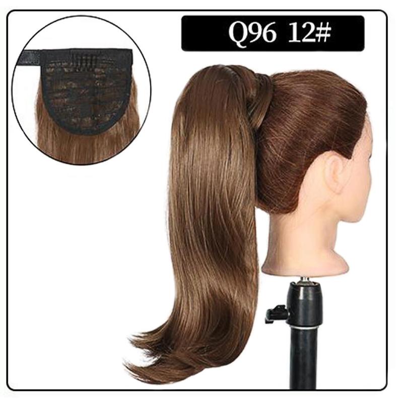 MERISIHAIR Women Natural Ponytail 18 Inch Synthetic Elastic Wrap-around Wig Clip Multi-color Ponytail Synthetic Fiber Hairpiece Daily Use