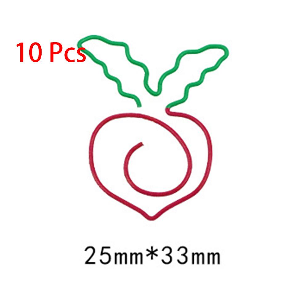 10 Pieces Cartoon Vegetabl Creative Carrot Metal Office School Supplies Cute Paper Clips Gift