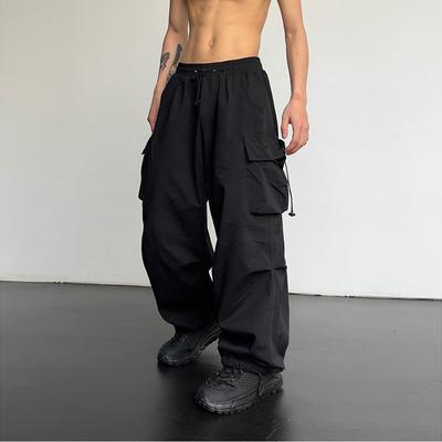 Streetwear Spring Summer Cargo Pants Men Harajuku Casual Men's Pants Elastic Waist Wide Leg Joggers