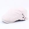 Hat Men'S British Season Cotton Beret Solid Color Peaked Cap Outdoor Sun Hat Forward Hat