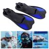 Men Women Swim Foot Fins Swimming Diving Open Heel Adjustable Snorkel Fin Blue L