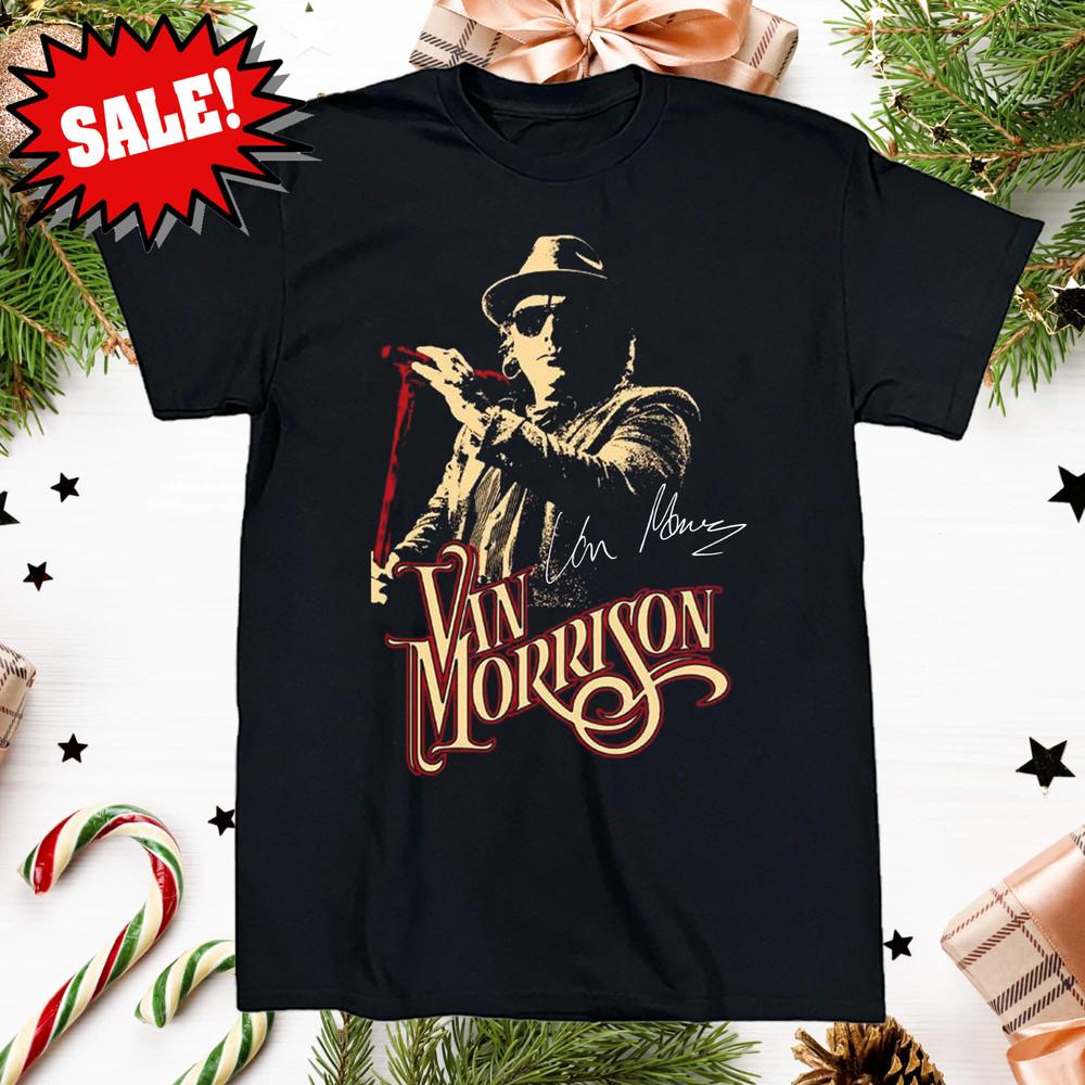 Van Morrison Music Star Maglietta Unisex Nera in Cotone Pesante Tutte le Taglie DI220 T-Shirt Unisex