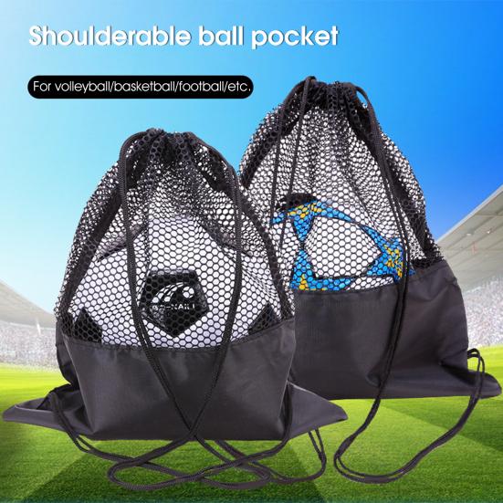 Basketball Bag Mesh Surface Large Capacity Wear-resistant Adjustable Strap Strong Load-bearing Storage A Ball Foldable Drawstring Storage Bag Mesh