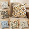 Retro Floral Classical Elegant Style Cushion Cover Silky Elegant Comfort Sofa Bed Invisible Zipper Beach Pillowcase