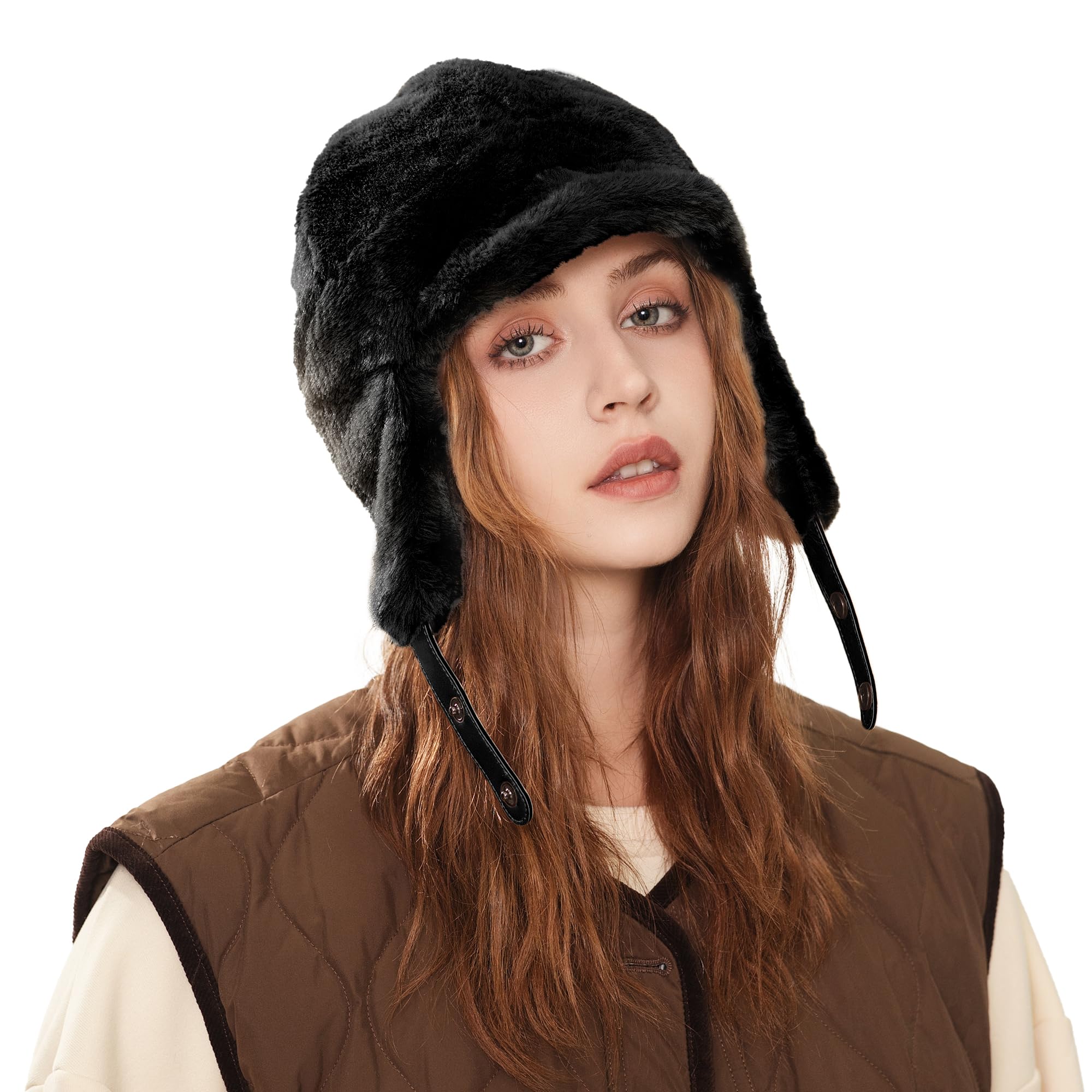 

Croogo Шапка-пилот с ушками, теплая и идеальная для русской зимы, милая, для полетов, идеально подходит для копания снега и активного отдыха, мужская и женская, с клапанами, ветрозащитная, зимняя, шапка,