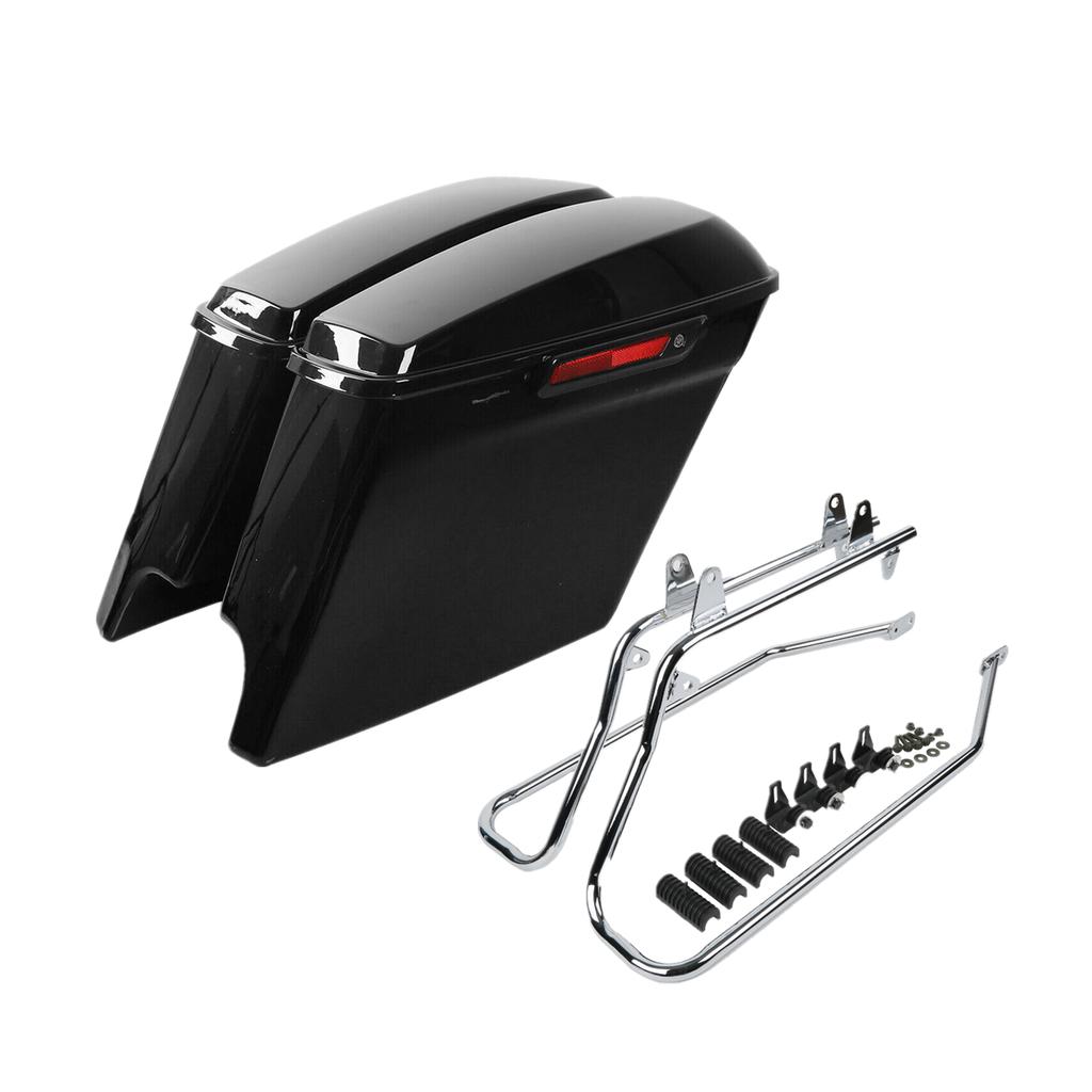 Motorcycle 5" Stretched Saddlebag Conversion Brackets For Harley Softail Fatboy 1984-2017