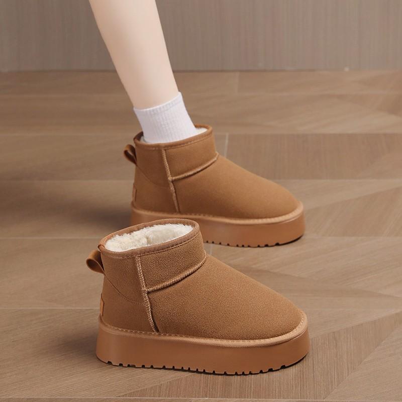 Snow boots women's height increase warm boots within 2025 classic platform cotton shoes women's versatile velvet thickened short boots women