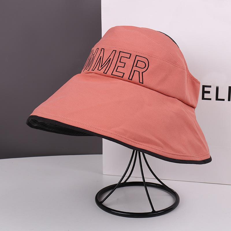 Spring New Letter Fisherman Hat Children Wide Brim Sunshade Sunscreen Hat Showing Face Small Leisure Beach Basin Hat
