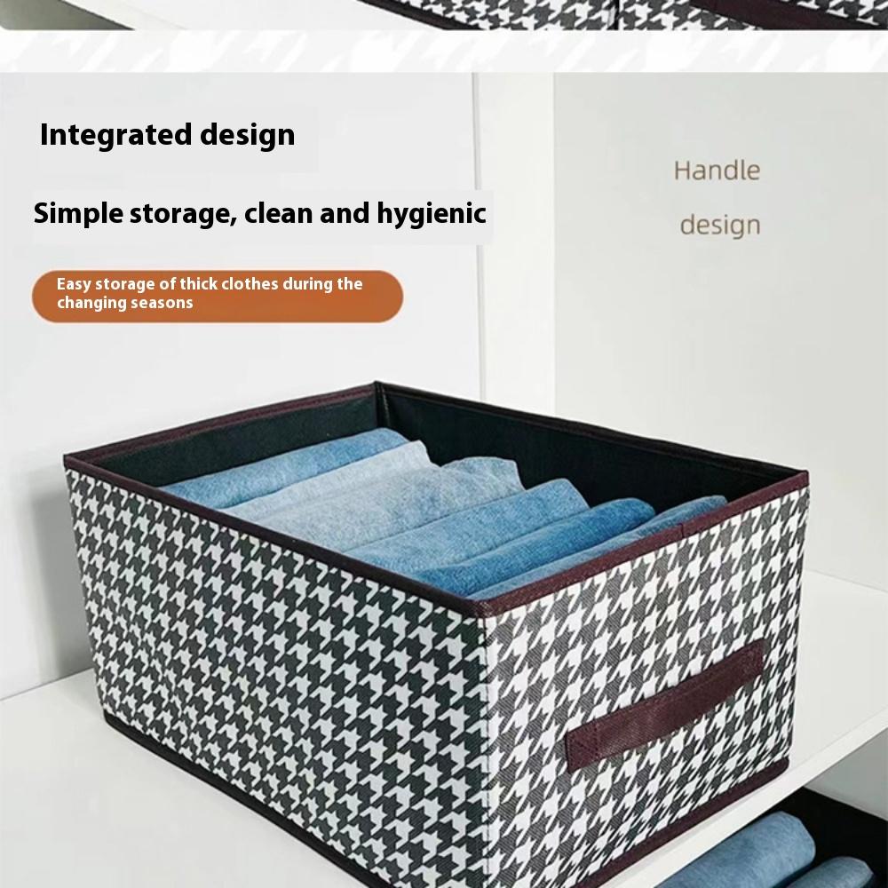 Household Wardrobe Thousand Bird Grid Storage Box Drawer Type Large Capacity Foldable Clothes Jeans Portable Storage Box