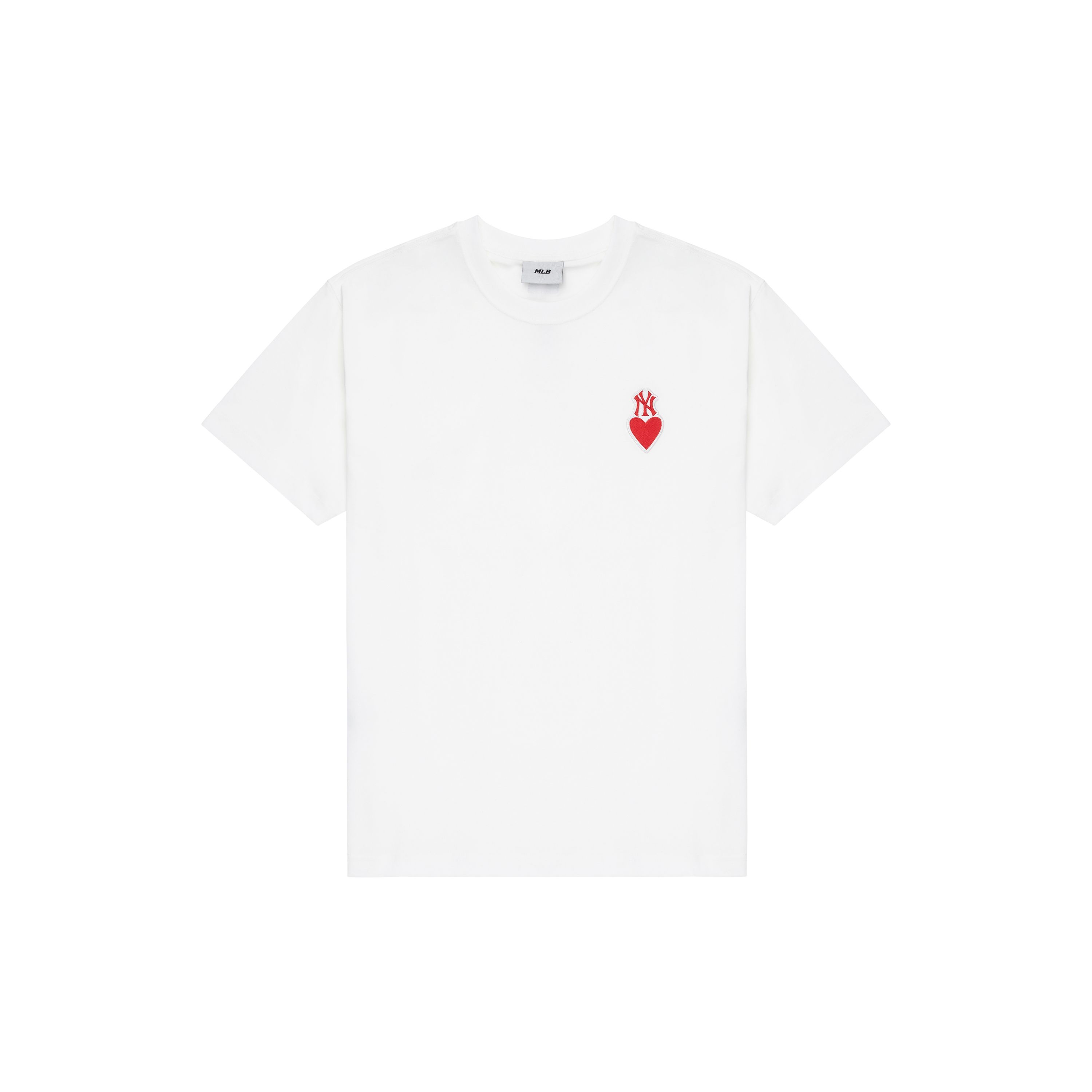 T-shirt Unisexe Col Rond Manches Courtes Brodé Logo Lettre Cœur MLB New York Yankees Blanc 3ATSH0133-50IVS L white