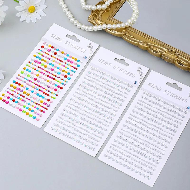 Face Eyes Party Makeup Acrylic Diamond Rhinestone Sticker Self-adhesive Bright Crystal DIY Big Small Mix Face Decoration Sticker