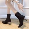 Fashion Four Seasons Booties Women Spring and Autumn New Fashion Pointed Toe High Heel Stiletto Heel Versatile Sleeve Single Boots