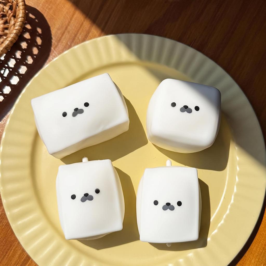 Squishy Squeeze Toy Decompression Cute Milk Cube Seal-shaped Slow Rising Balls Stress Relief Fidget Sensory Toy Birthday Gift