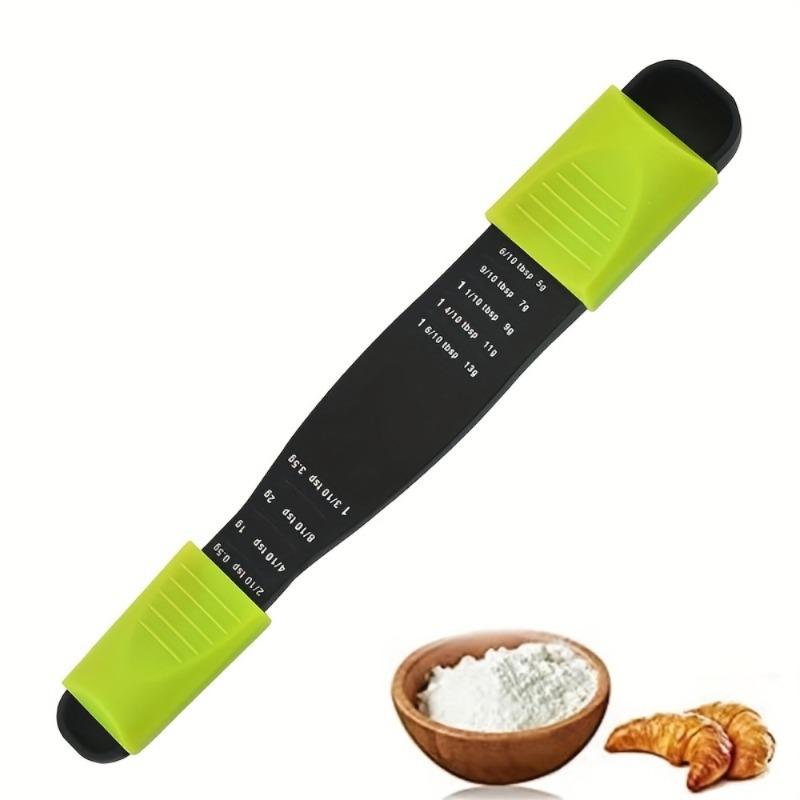 1 pz Cucchiaio Dosatore Regolabile a Doppia Estremità Strumento di Misurazione All-in-one per Cucina e Pasticceria