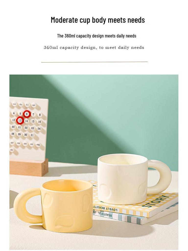 High-Value Ceramic Macaron Coffee Mug - Large Capacity Cup, Perfect Holiday Gift for Couples