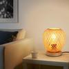 Bamboo and Rattan Farmhouse Style Table Lamp for Bedside, Office, Cafe, or Bar.