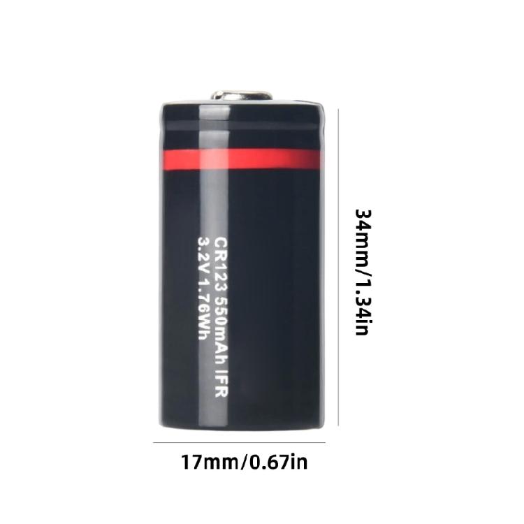 4Pcs CR123A LiFePO4 Rechargeable Battery 3.2V 550mAh for Metal Detector Scientific Instrument Gadgets Accessories