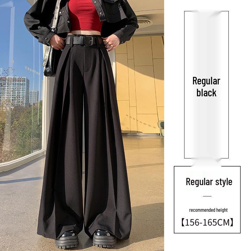 Women's Spring 2025 French-Style High-Waisted Wide-Leg Suit Pants