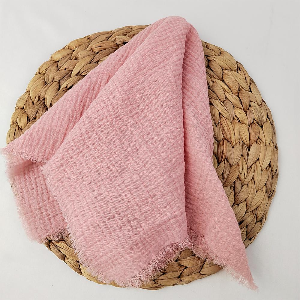 Set of 10 Gauze Cotton Napkins 42x42cm Tassels Two-layer Fold Tea Towel Village Serviette for Wedding Decoration Baby Show Party