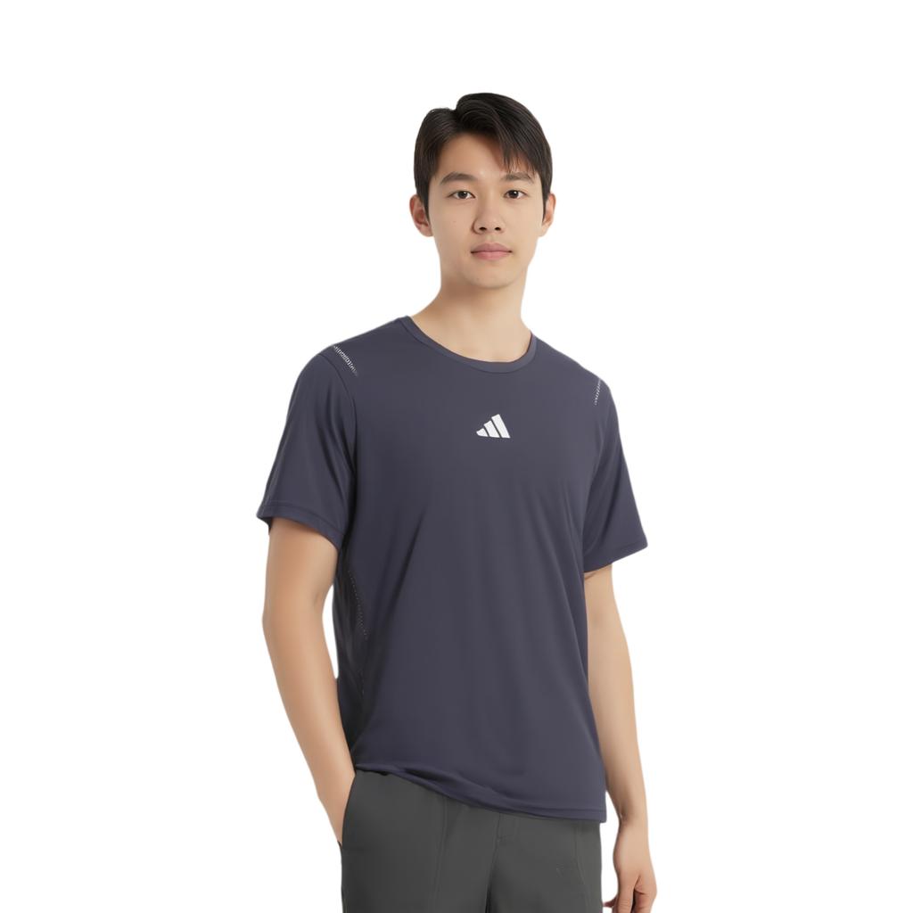 adidas Logo Crew Neck Casual Pullover Short Sleeve T-Shirt Men Tops Dark-Cyan JD0200
