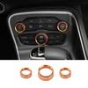 For Dodge Challenger 2015- Aluminum Orange Middle Console AC Knob Cover Trim