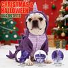 Halloween Christmas Dinosaur‑styled Dog Costume Hooded Four‑legged Cosplay Outfit Snap‑button Party Dress‑up for Small Medium Dog Pet Supplies