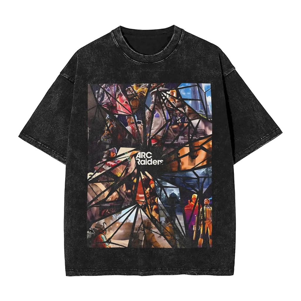 New Arc Raiders Game Peripherals Graphic Print TShirts Unisex Women Retro Washed Cotton Tees Loose Oversized Unisex Fashion Tops