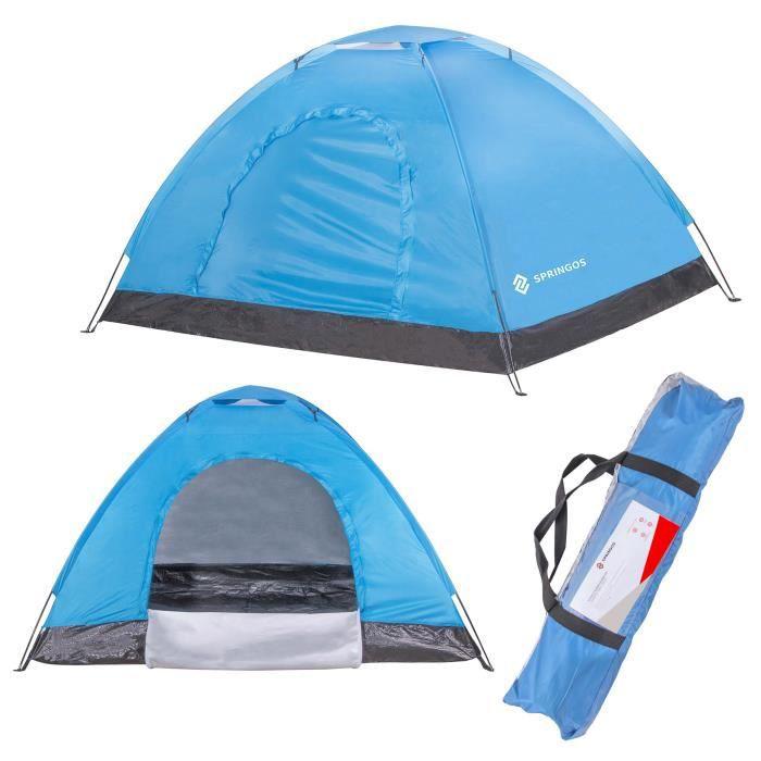 SPRINGOS® Tente de camping 2 personnes avec moustiquaire 1 chambre Piquets de tente
