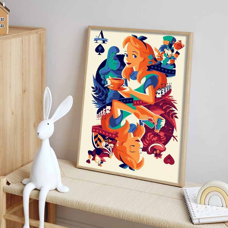 Disney Diamond Painting Alice In Wonderland Playing Card Artwork Cute DIY Rhinestone Mosaic Cross Stitch Kit Embroidery Gift Home Decor