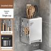 Stainless Steel Wall-Mounted Chopstick & Knife Holder with Drip Rack