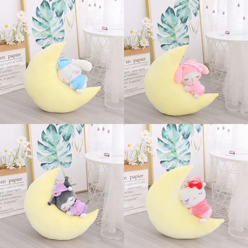 Sanrio Sleeping Moon Kids Plush Toy Cinnamoroll Kuromi Gift 40 35cm