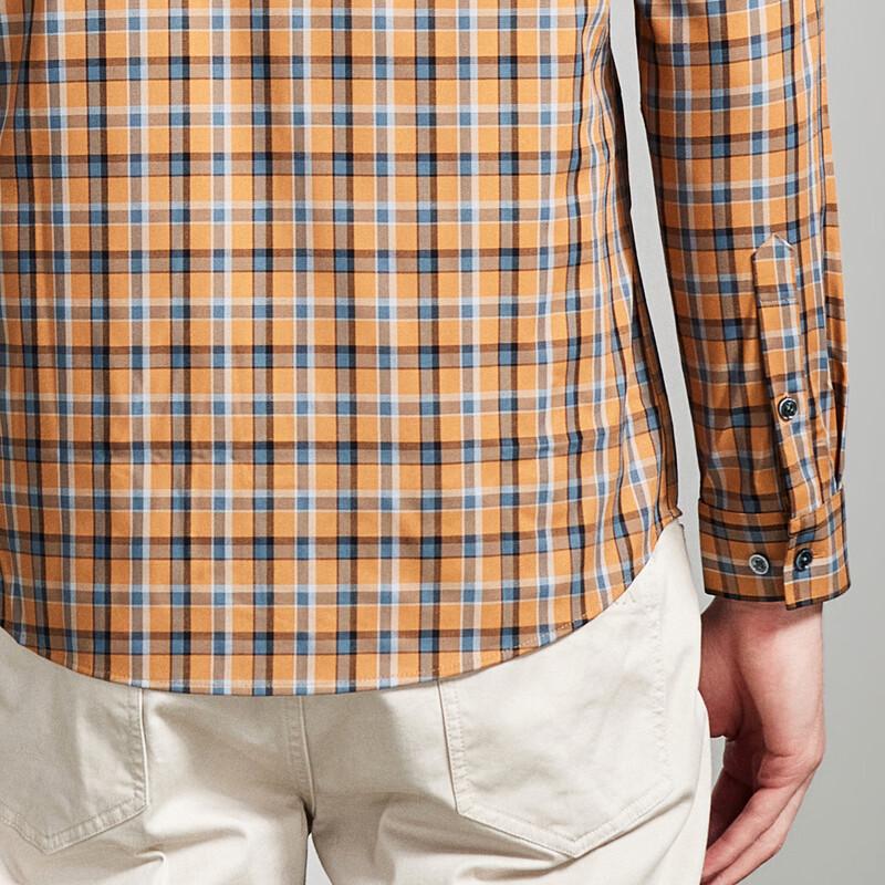 Men's Business Casual Plaid Long-Sleeve Shirt