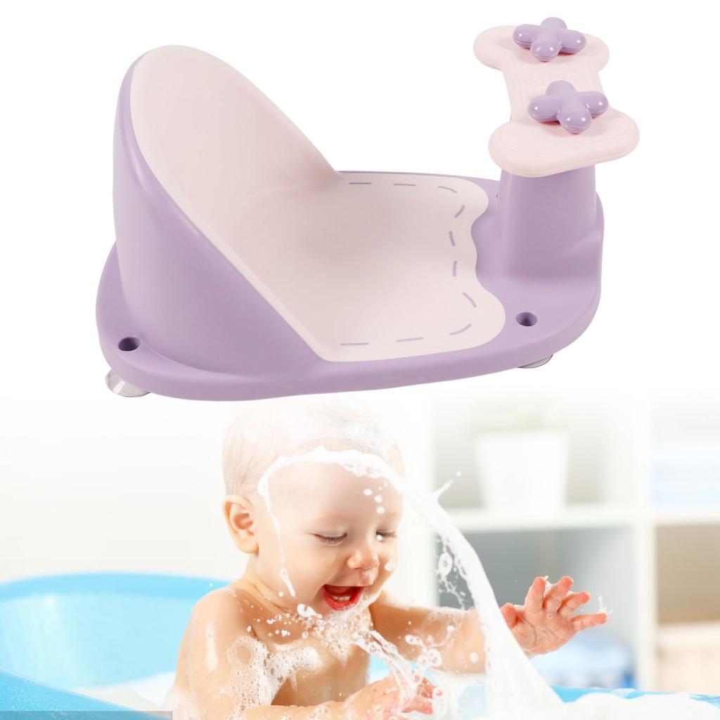 Baby Bath Seating Anti Slip PP Portable Infant Shower Chair with Secure Suction Cups for Washroom Bathroom