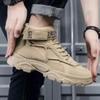 Men's Platform Boots Fashion Desert Boots New Comfortable Non-slip Hiking Shoe High Top All-match Work Boots Bota Masculina