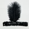 European and American Ostrich Feather Headband with Sequins and Rhinestones, Party and Performance Headpiece, Indian Ethnic Style Headband
