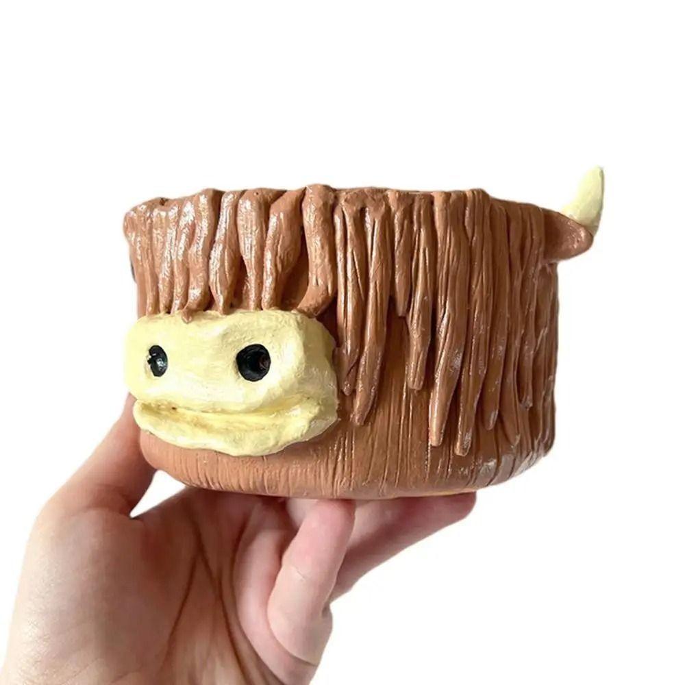

Creative Crochet Organizer Holder Cow Shaped Knitting Storage Rack For Needle Thread коричневый
