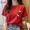 New Pocket Panda Cartoon Printed Unisexs Tshirt Korean Fashion Tops Oneck T Shirt Summer Casual Short Sleeved Unisexs Clothing