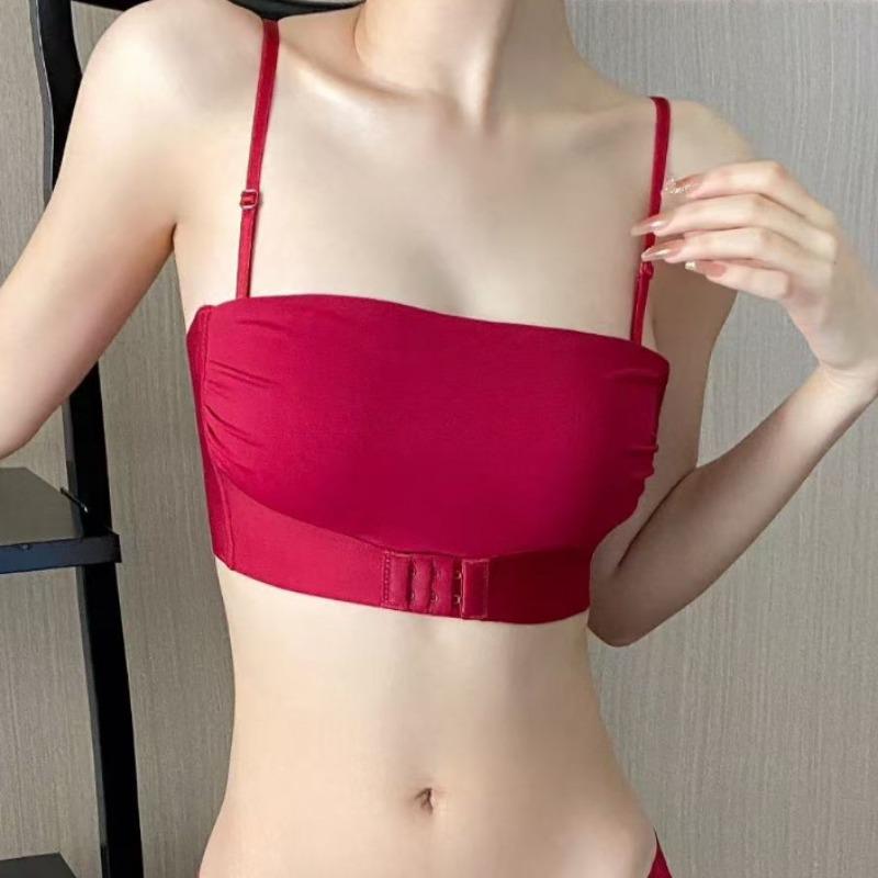 Women gather thin big breasts, show small breasts, wrap breasts, anti-light bra cover, fixed in summer, lift and close sub-breasts, tube top underwear