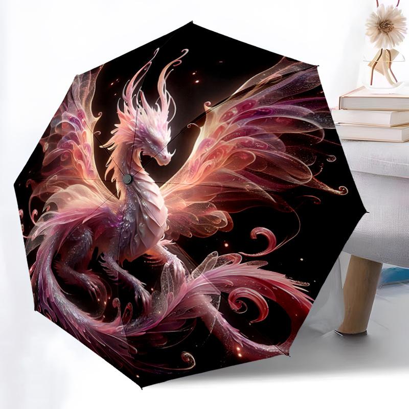 1pc Enchanted Celestial Dragon Automatic, Cute Cartoon Pattern, Portable Outdoor Umbrella, Perfect, Holiday Gift for fans.C067