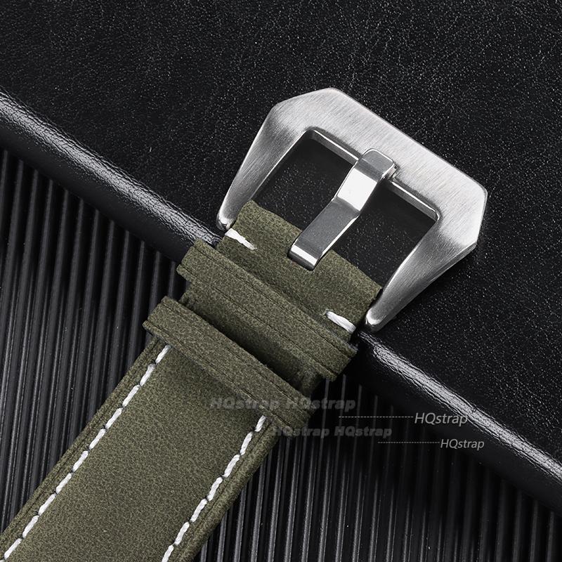 Leather Watchband Bracelet Black Blue Brown Vintage Matte Watch Strap for Women Men 18mm 20mm 22mm 24mm Universal Wrist Band