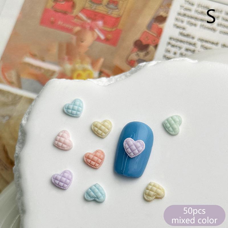 

50 шт. плоскодонная пентаграмма для ногтей Diy аксессуар Macaron Love Nail Diamond Декоративные цветные аксессуары для маникюрного салона для девочек small love