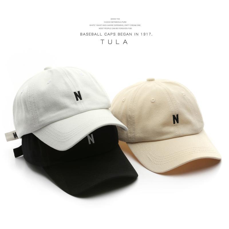 Women's Trendy Letter N Soft-top Baseball Cap, Outdoor Sun Protection, Sunshade, Couple's Duckbill Cap