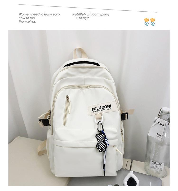 Schoolbag schoolbag male college student large capacity backpack new Japanese simple trend junior high school youth backpack female