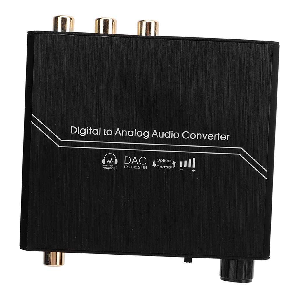 Convertidor de Sonido Digital a Analógico de 192KHz con Ajuste de Volumen Óptico Digital Coaxial a Estéreo Analógico RCA Jack de 3.5mm