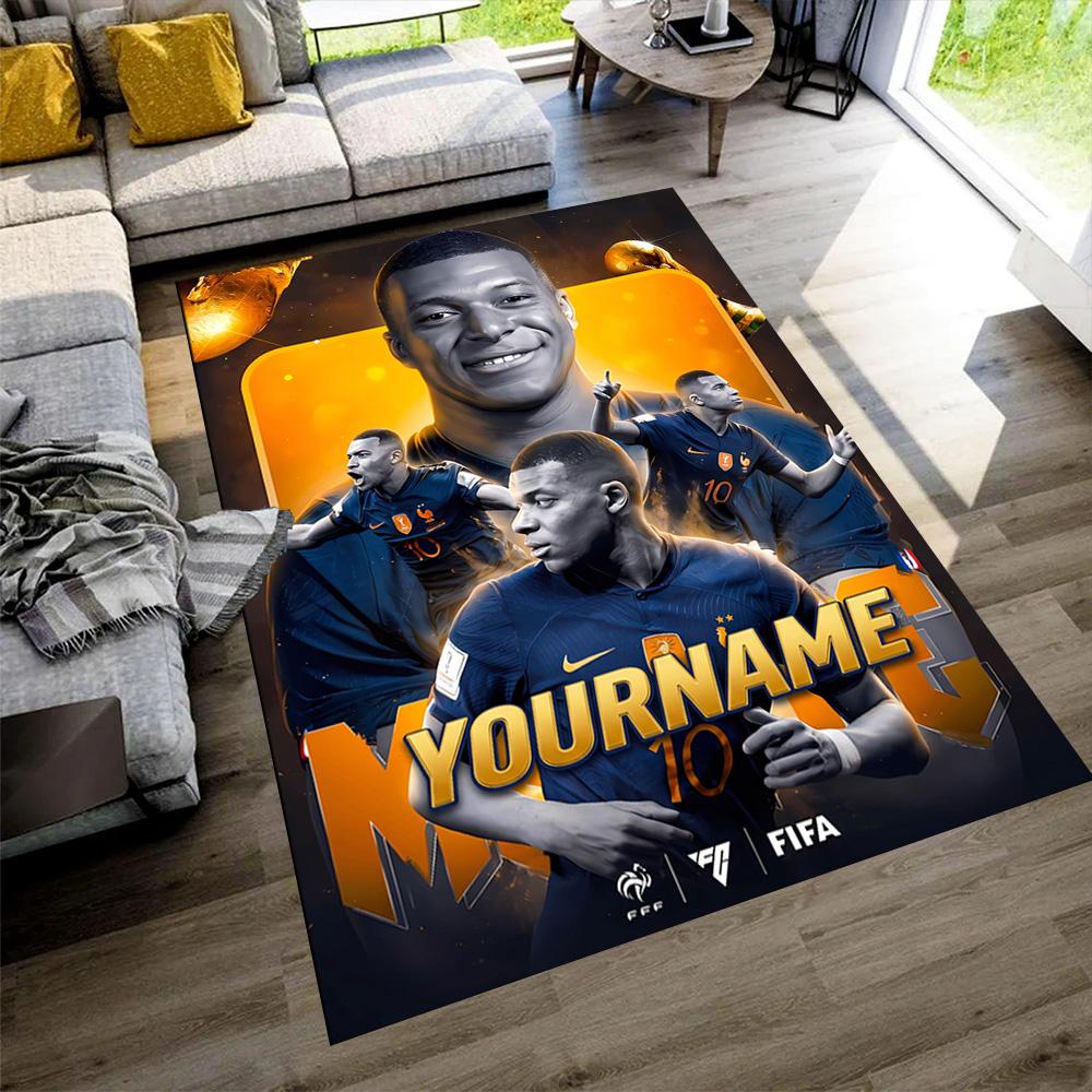 Mbappe Customize Text Area Rug Perfect for Bedrooms Foyer Outdoor Decorate Room Anti-slip Rug Office Home Decor Spiritual Gift