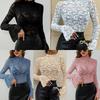 Die neue sexy Cashew Flower Lace Slim Fit sieht schlank aus und trägt ein Oberteil mit Glockenärmeln für Frauen im Inneren