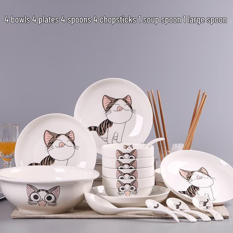 Qiwei 18-Piece Chinese Linglong Ceramic Dinnerware Set