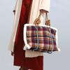 Damentasche Herbst Winter Designer Wolle Vintage Plaid Lässige Tragetasche Schultertaschen Handtaschen Reißverschluss WEICH Hohe Kapazität Damentasche